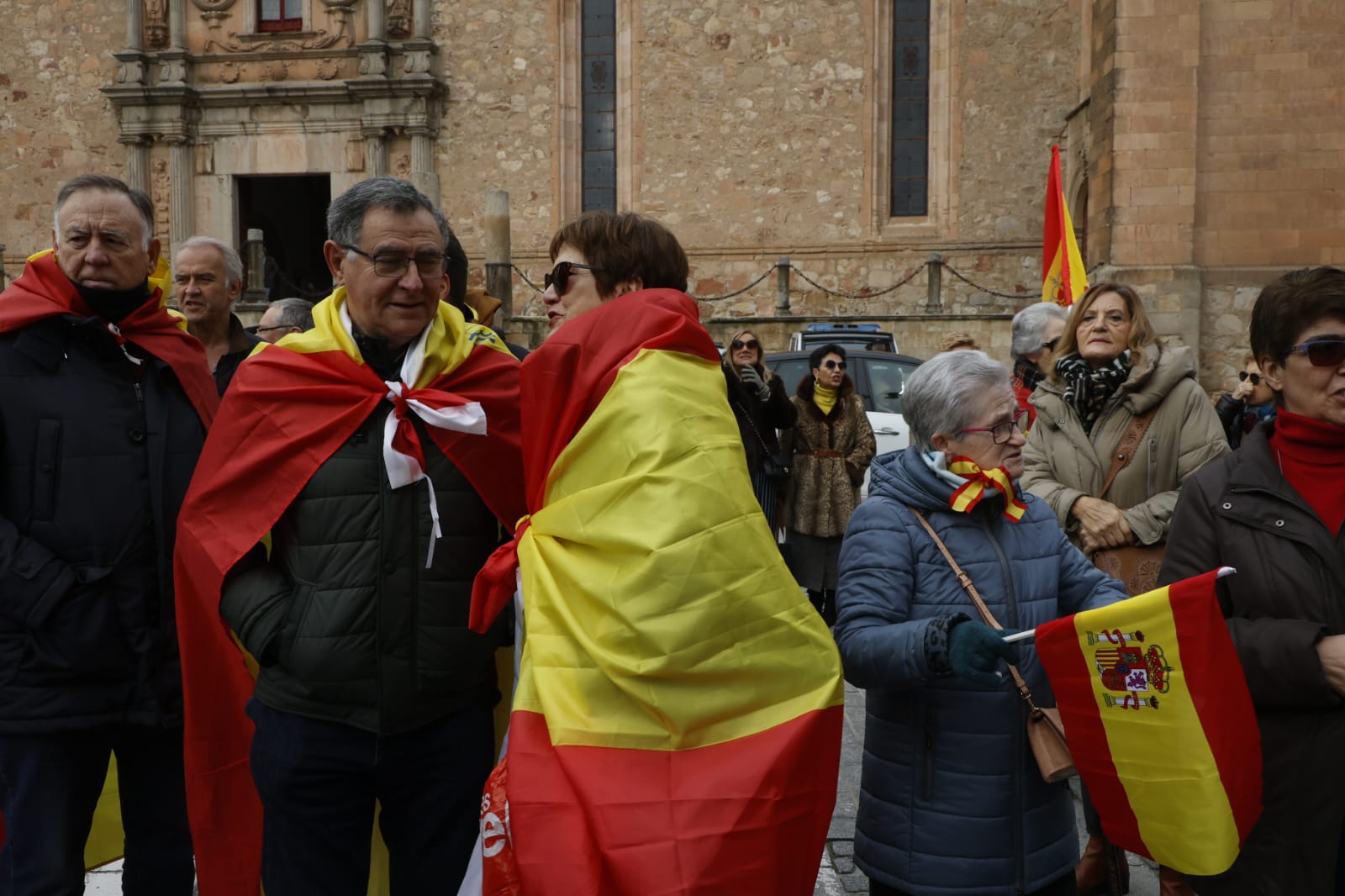 Gritos contra Sánchez en Salamanca el día de la Constitución