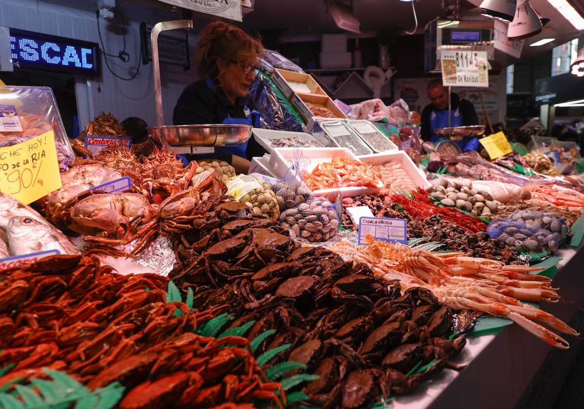 El marisco, 'asequible' en los días previos a Nochebuena.