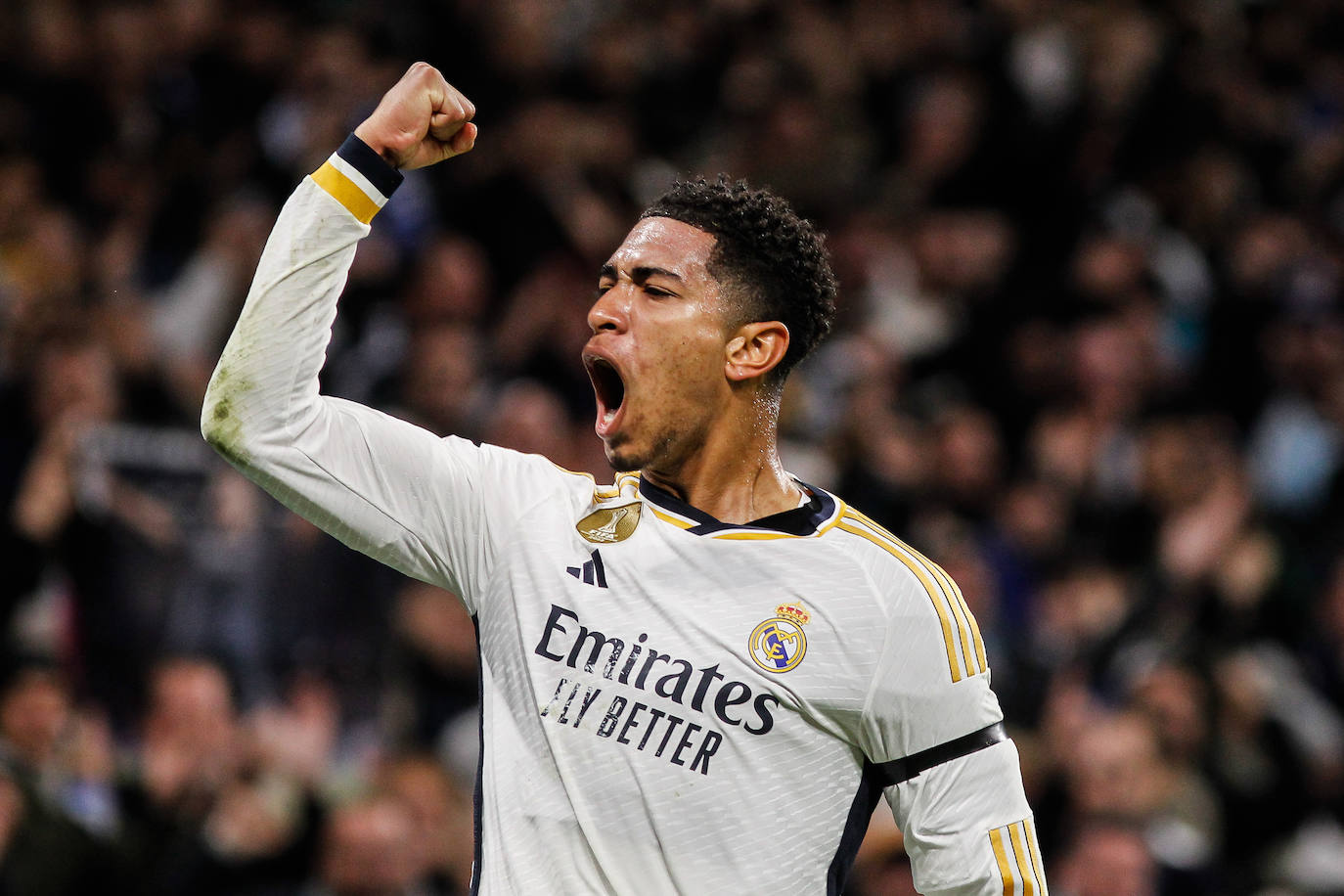 Jude Bellingham celebrando el gol frente al Villarreal este domingo