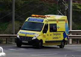 Una ambulancia del Sacyl se trasladó hasta el lugar del accidente.