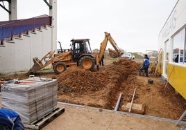 Estado de parte de las obras del estadio