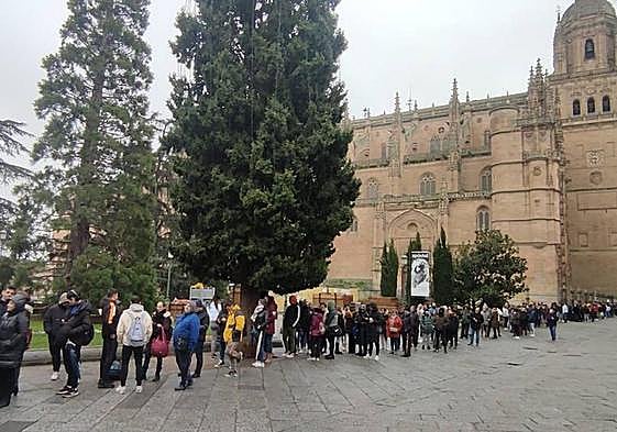 Increíble cola para sacar un abono de Unionistas: llegaba hasta la torre de la Catedral