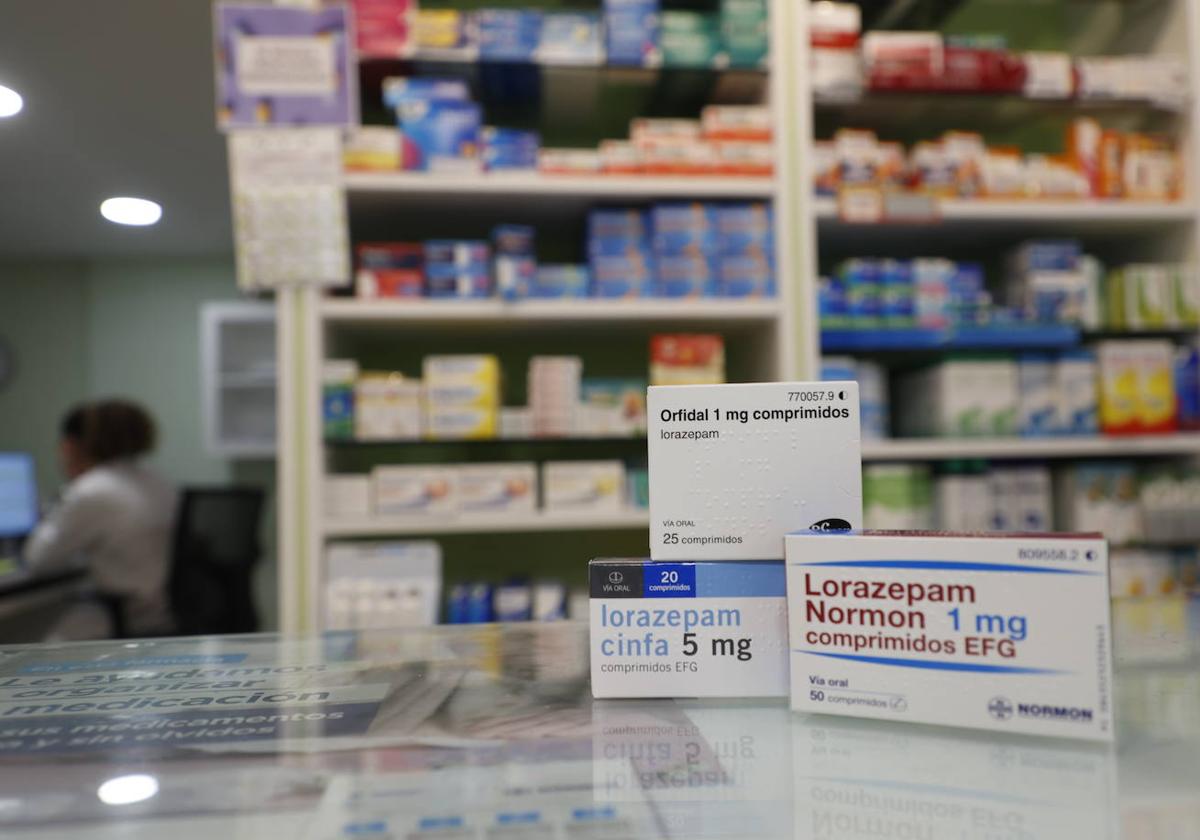 Algunas cajas de Lorazepam, en una de las farmacias de la capital.