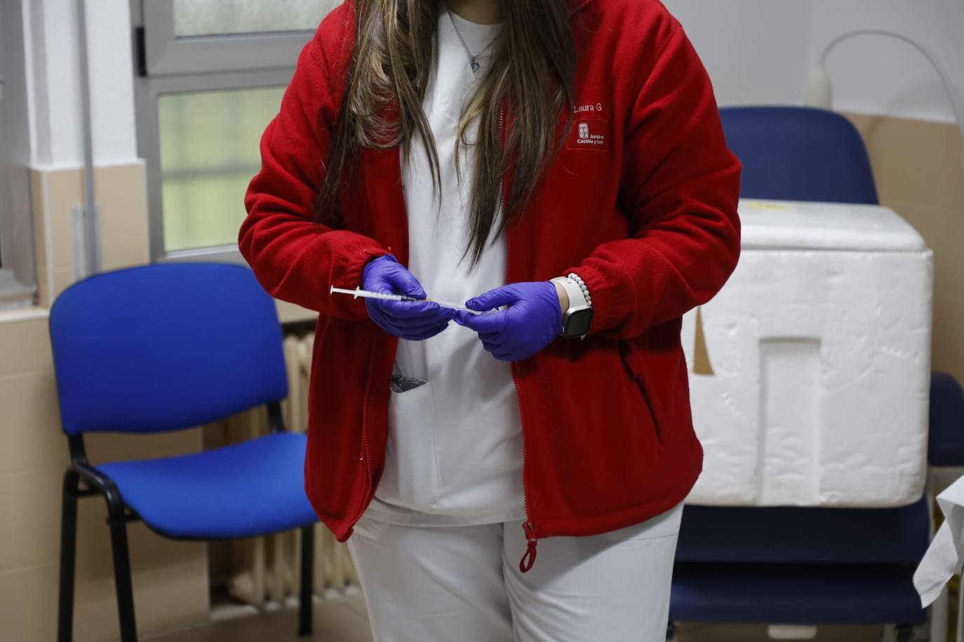 Cola para vacunarse de gripe en Salamanca