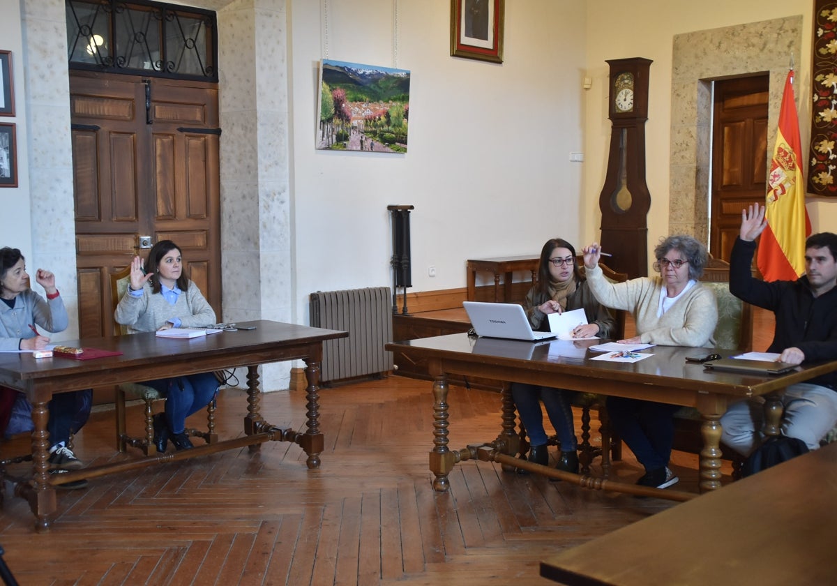 Imagen de una de las votaciones en el pleno celebrado esta mañana en Candelario.