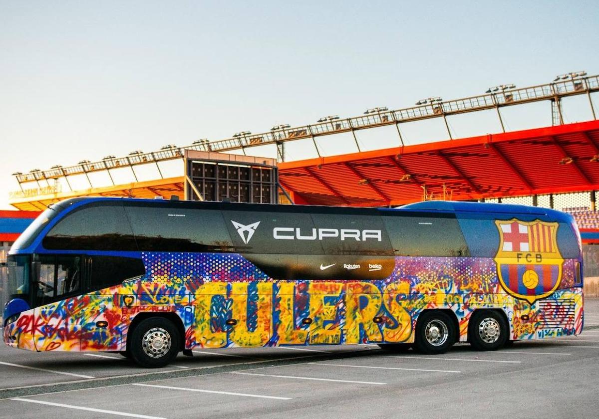 Una imagen del autobús del equipo azulgrana.