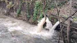 Preocupante crecida del río Cuerpo de Hombre, en Béjar