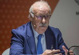 Vicente del Bosque, exseleccionador nacional de fútbol durante una intervención.