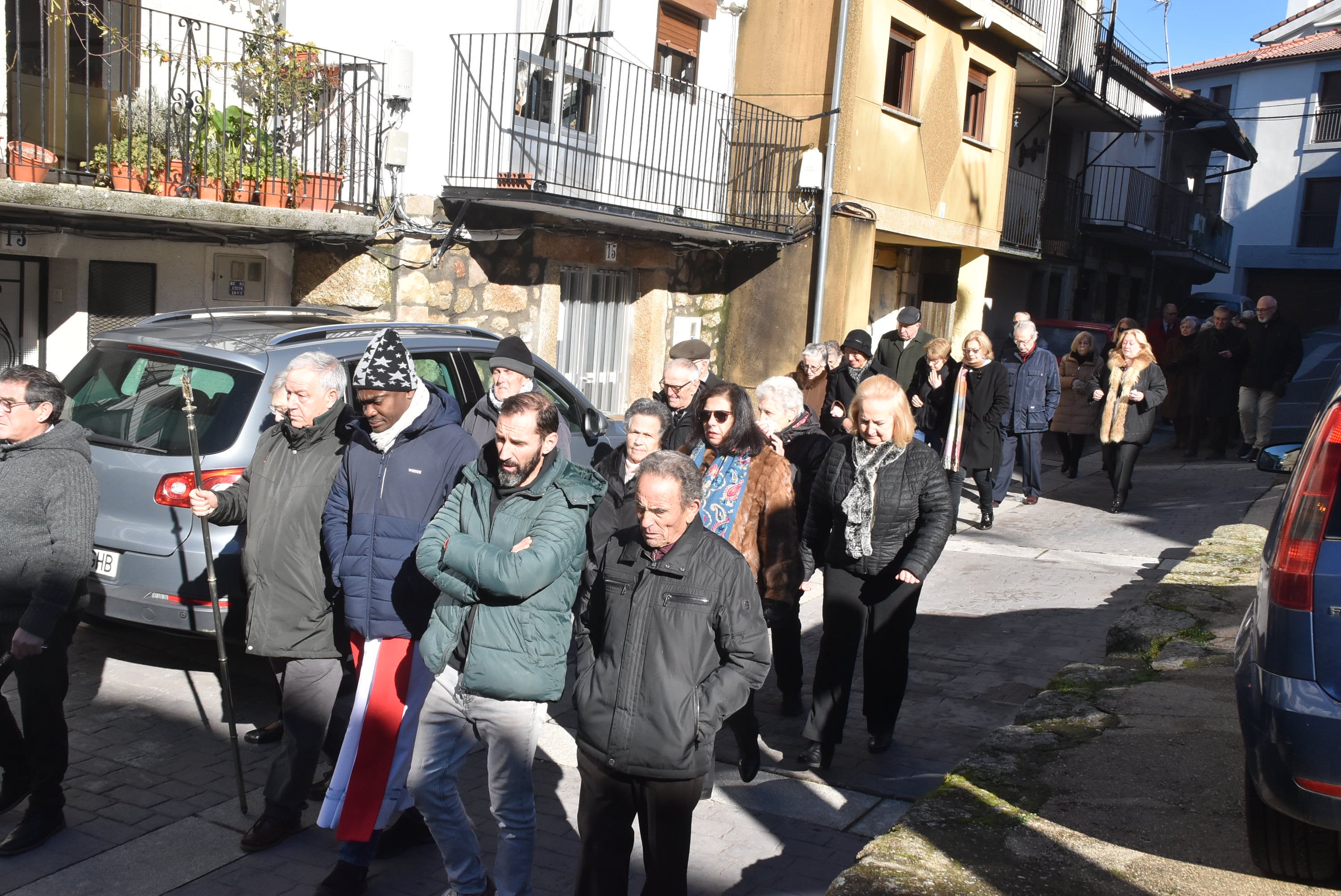 Frío y nieve para celebrar la fiesta de San Sebastián en Puerto de Béjar