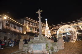 La Alberca durante la noche de la cabalgata de Reyes.