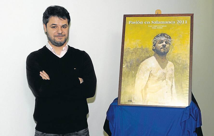 Cartel de Ángel Luis Iglesias en el que se autorretrataba en el año 2011 para la Tertulia Cofrade Pasión.