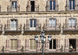 Balcones de la Plaza Mayor de Salamanca.