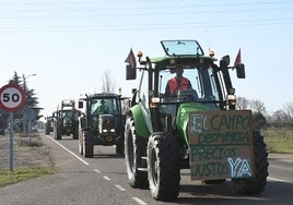 Tractores en una de las últimas protestas.