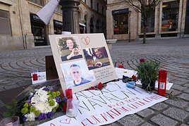 Memorial a Alexéi Navalni en la plaza de San Boal, el opositor a Putin que falleció en la cárcel