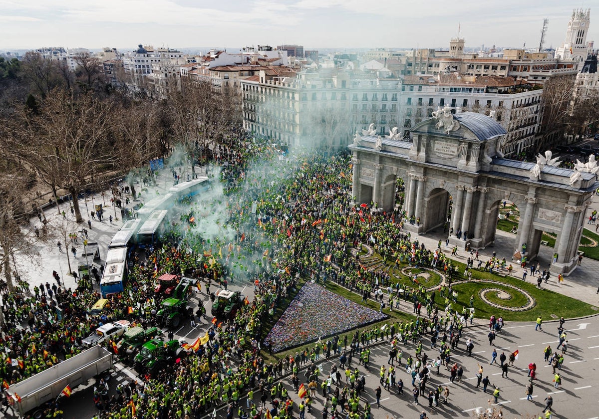 Las protestas del campo en Madrid, en imágenes