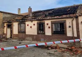 Incendio en una vivienda en Martín de Yeltes, el pasado 4 de febrero.