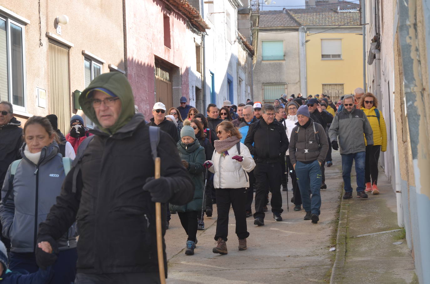 Más de 200 senderistas salen al encuentro de los almendros en flor desde La Fregeneda