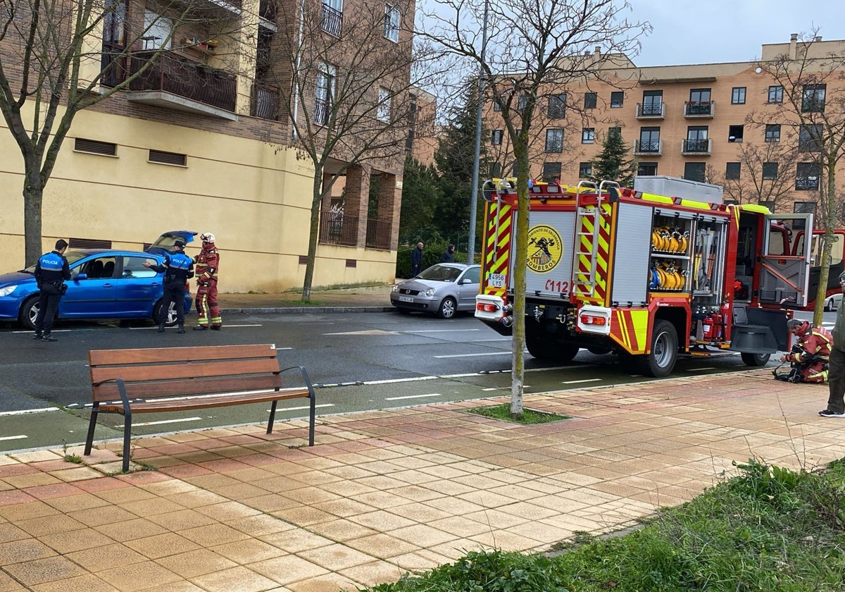 Los Bomberos de Salamanca en la calle alcalde Beltrán de Heredia.