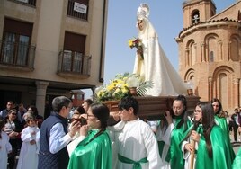 Procesión de El Encuentro el pasado año en Alba de Tormes.