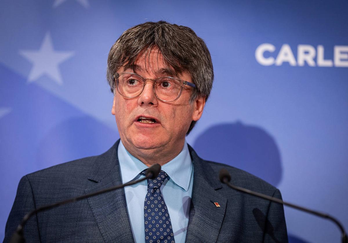 Puigdemont, en una rueda de prensa.