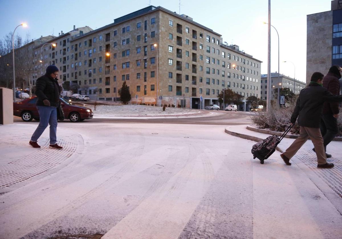 Una imagen de una nevada en las calles de Salamanca.