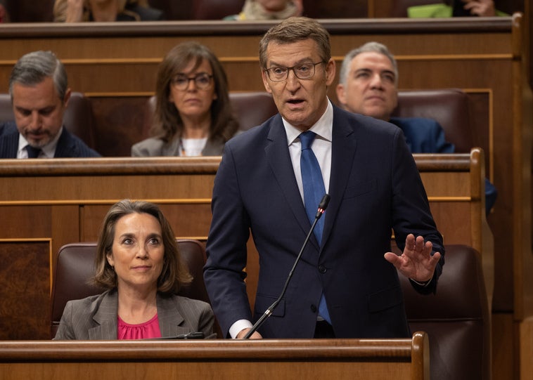 Alberto Núñez Feijóo en la sesión del Congreso de este miércoles