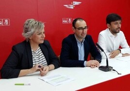 Los parlamentario socialistas Elena Diego, David Serrada y Fran Díaz.