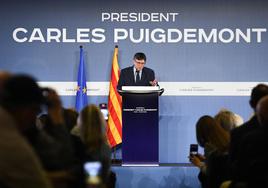 Puigdemont, en una rueda de prensa.