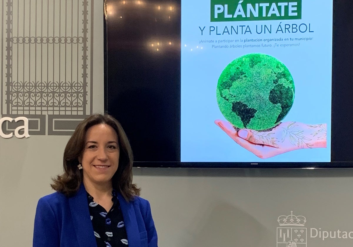 La diputada de Medio Ambiente, Pilar Sánchez, durante la presentación de Arbolar 2024.