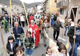 Imagen de la procesión de la borriquilla en Sanchotello