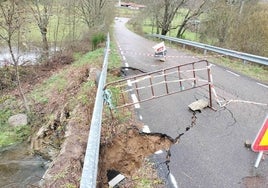 Estado en el que se encuentra el puente tras las lluvias de los últimos días.