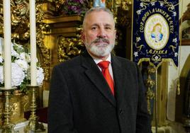 Francisco Hernández, presidente de la Junta de Semana Santa de Salamanca, ayer en la Vera Cruz.