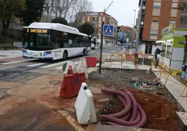 Obras de la carretera de Ledesma el pasado me de febrero.