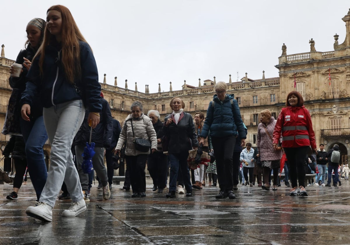 La lluvia no impide que los salmantinos marchen por la salud