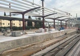 Obras en la estación madrileña de Chamartín.