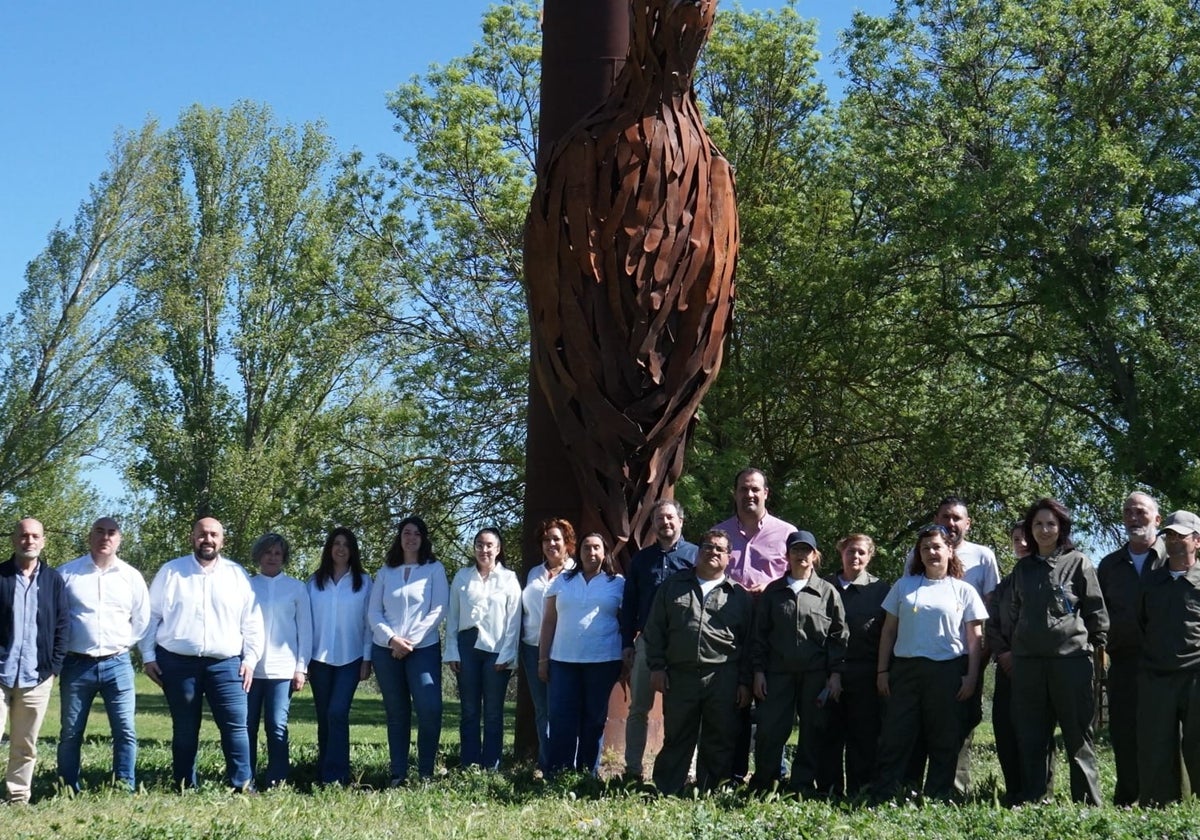 Alumnos y docentes, junto a David Mingo y Óscar Santos.