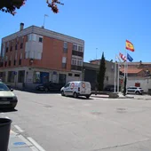 La imagen actual de la Plaza Mayor de la localidad de Castellanos de Moriscos.