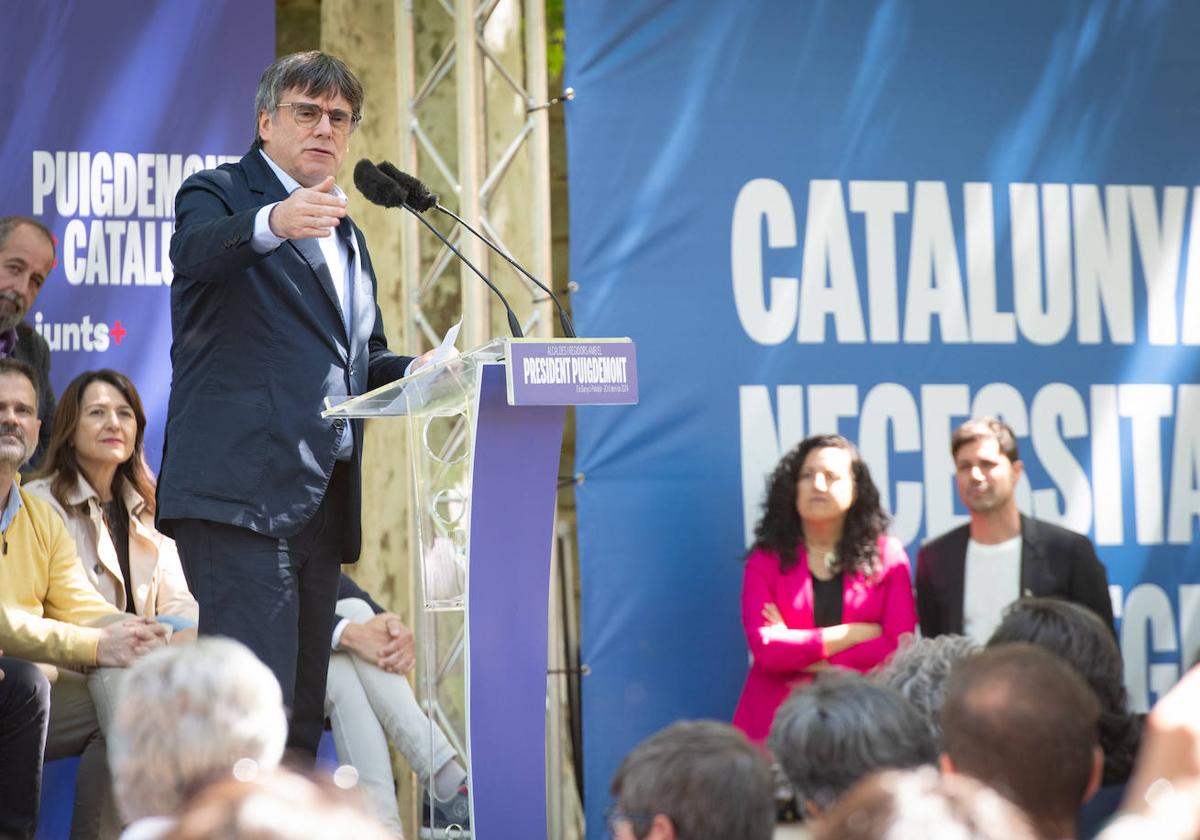 El candidato de Junts a las elecciones catalanas, Carles Puigdemont.