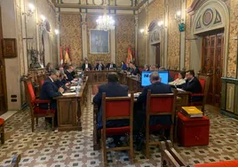 Pleno extraordinario en la Diputación de Salamanca.