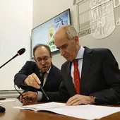 Marcos Iglesias, diputado de Economía y Hacienda y vicepresidente de REGTSA, y Javier Iglesias, presidente de la Diputación de Salamanca