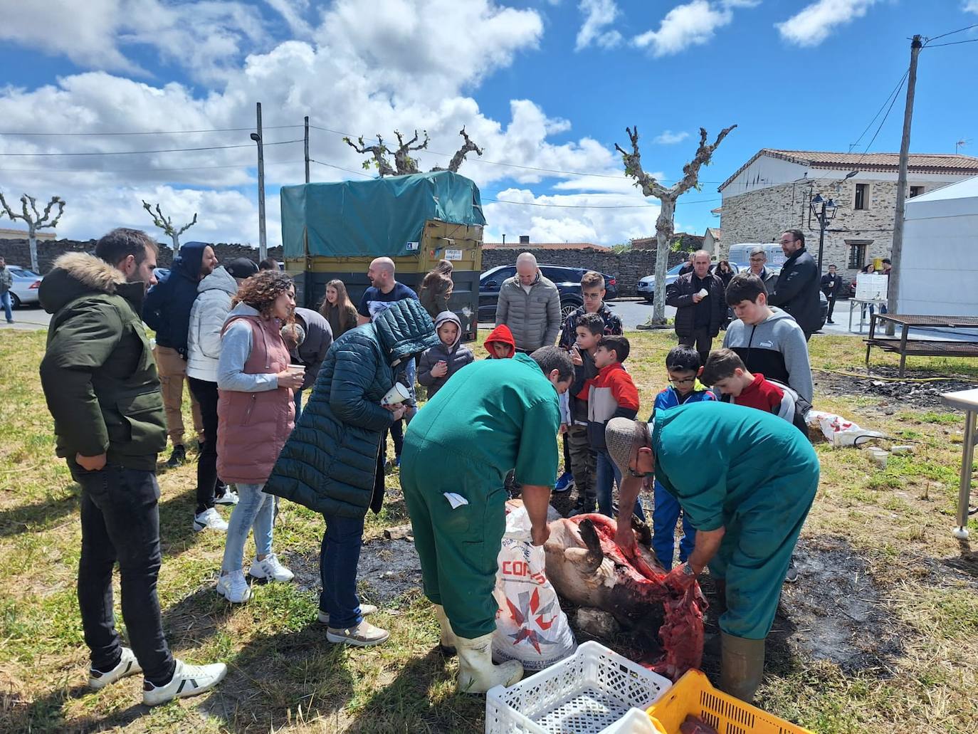 Aldeavieja de Tormes celebra una animada fiesta de la matanza