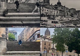 Así ha cambiado Salamanca en los últimos 35 años: las escaleras de la Gran Vía, el puente romano...