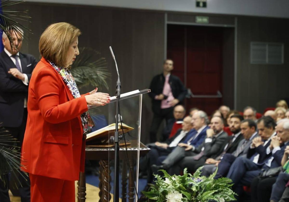 Rosa López, durante el acto.