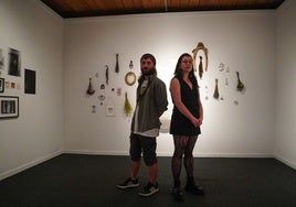 Cristina Guerrero y Pablo González durante la inauguración de la exposición.