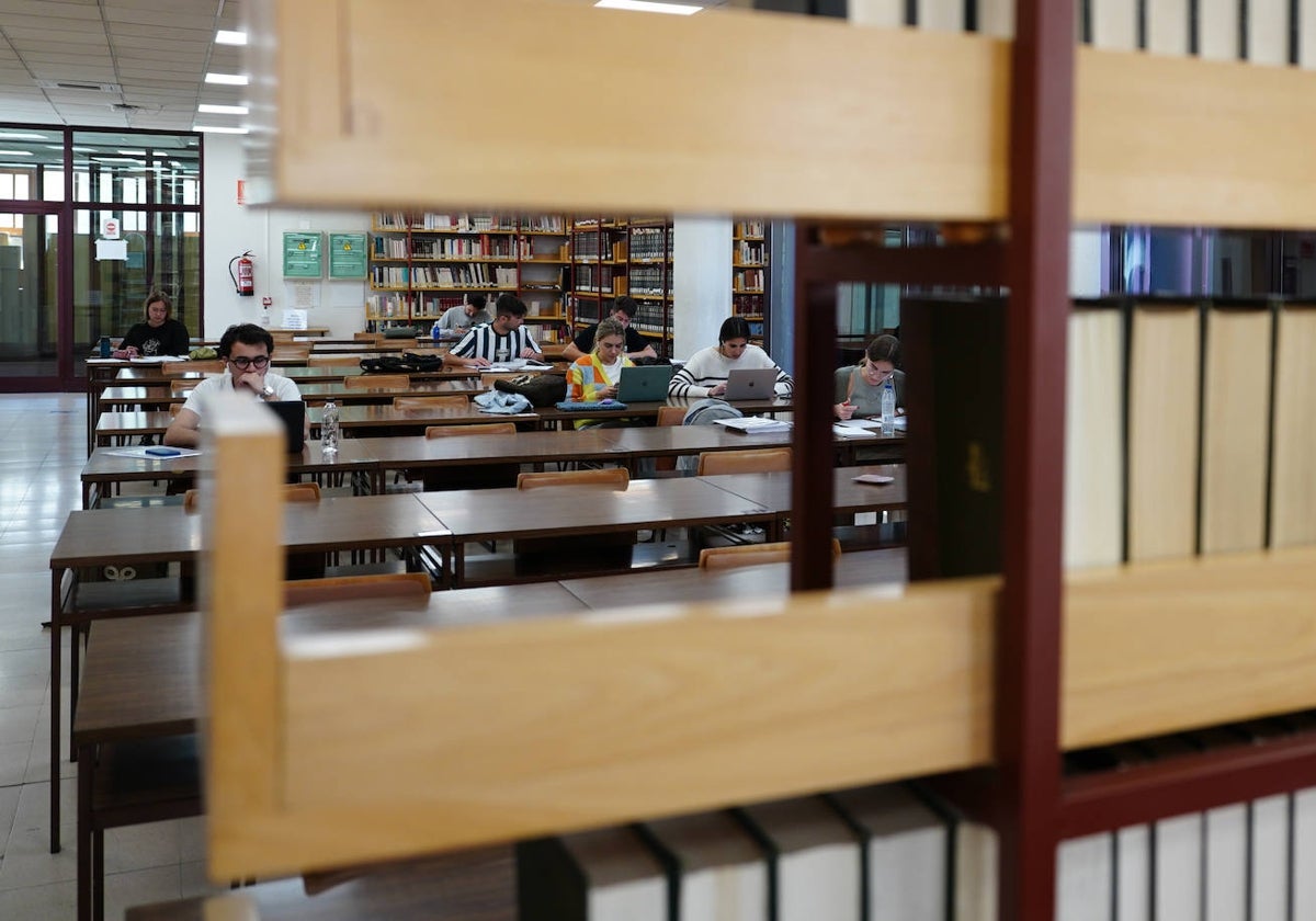 Algunos estudiantes en una de las bibliotecas de la capital.