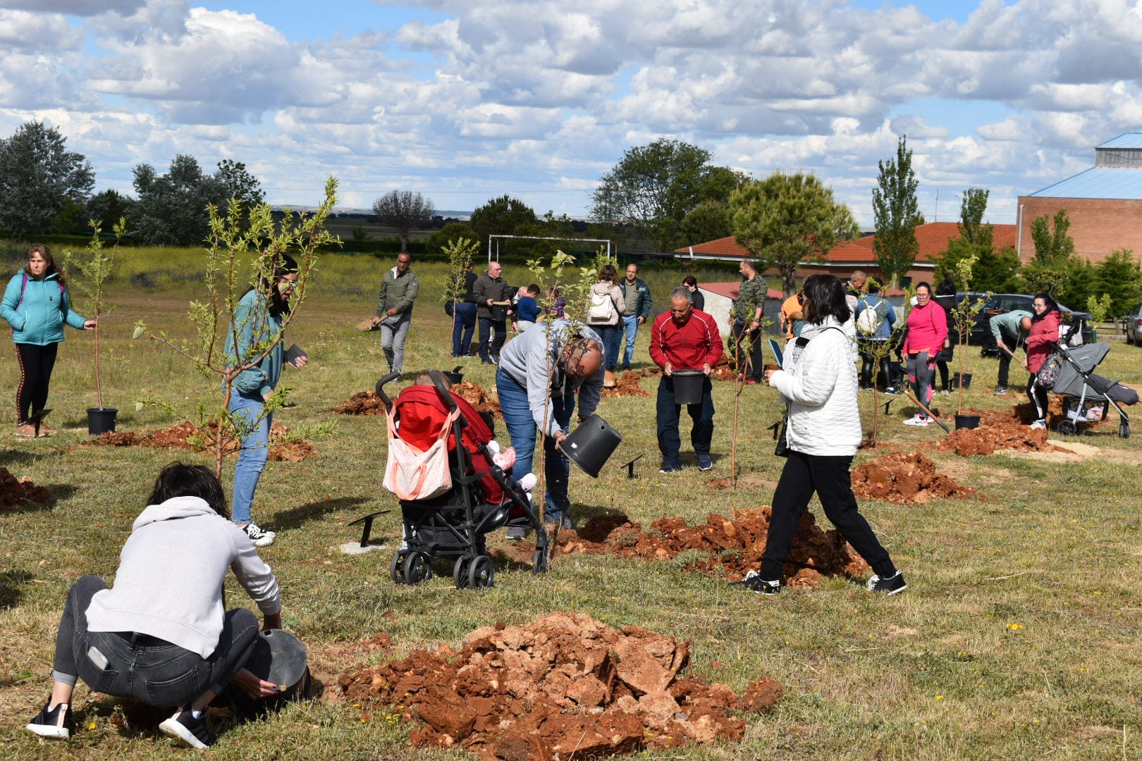 Los niños de Calvarrasa dan continuidad al proyecto &#039;Raíces&#039; con 18 árboles nuevos