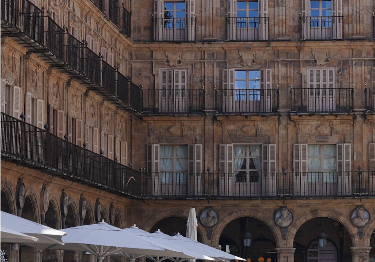 Balcones de la Plaza Mayor de Salamanca.