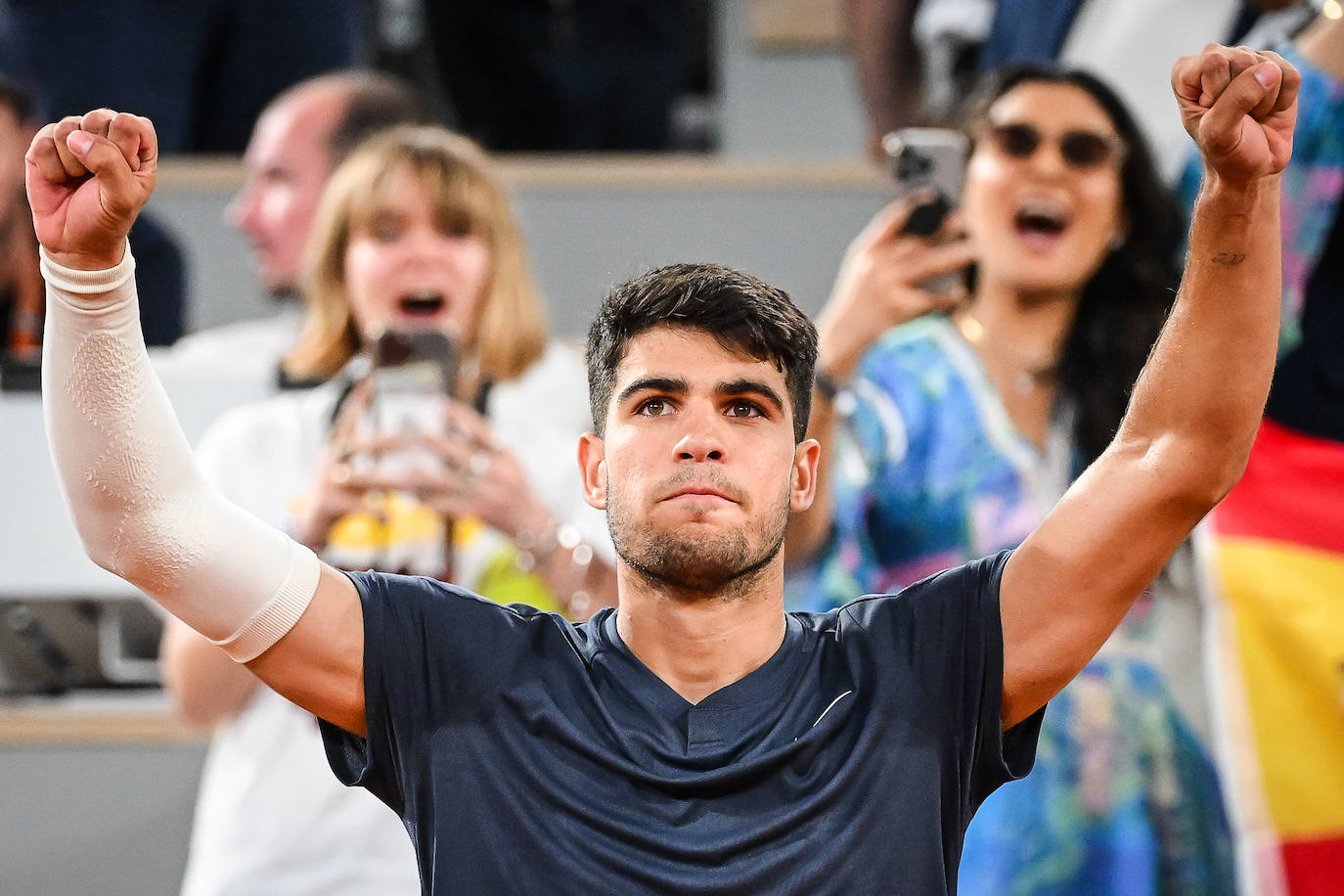 El tenista español Carlos Alcaraz, en su debut en Roland Garros.