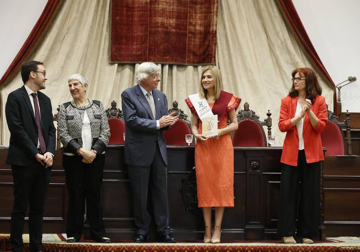 Fernández Silva, Del Cañizo, Álvarez, Mateos y Gutiérrez, en el reconocimiento.