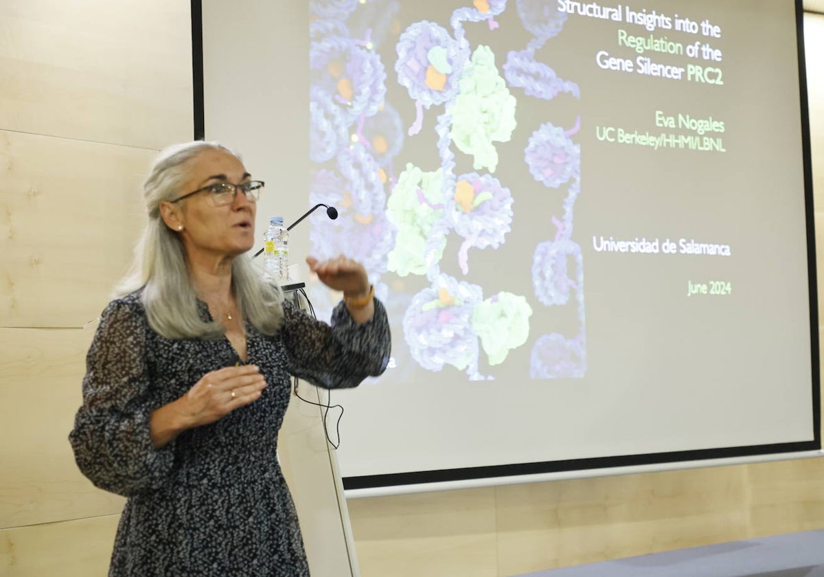 Eva Nogales, durante la clase magistral celebrada en Salamanca.